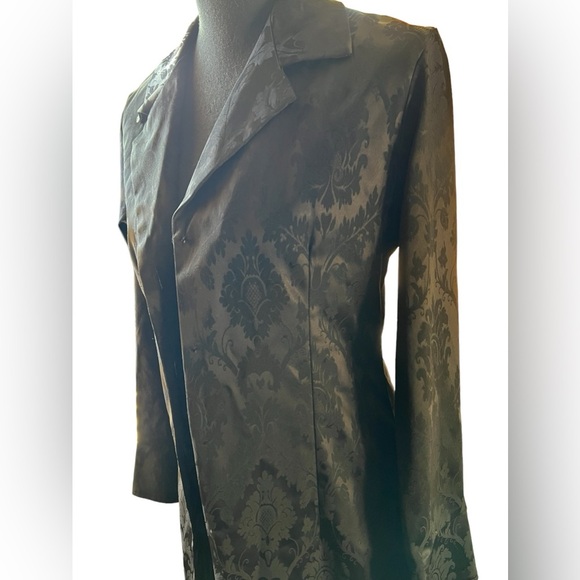 White House Black Market Black Brocade Duster Jacket - Picture 4 of 9